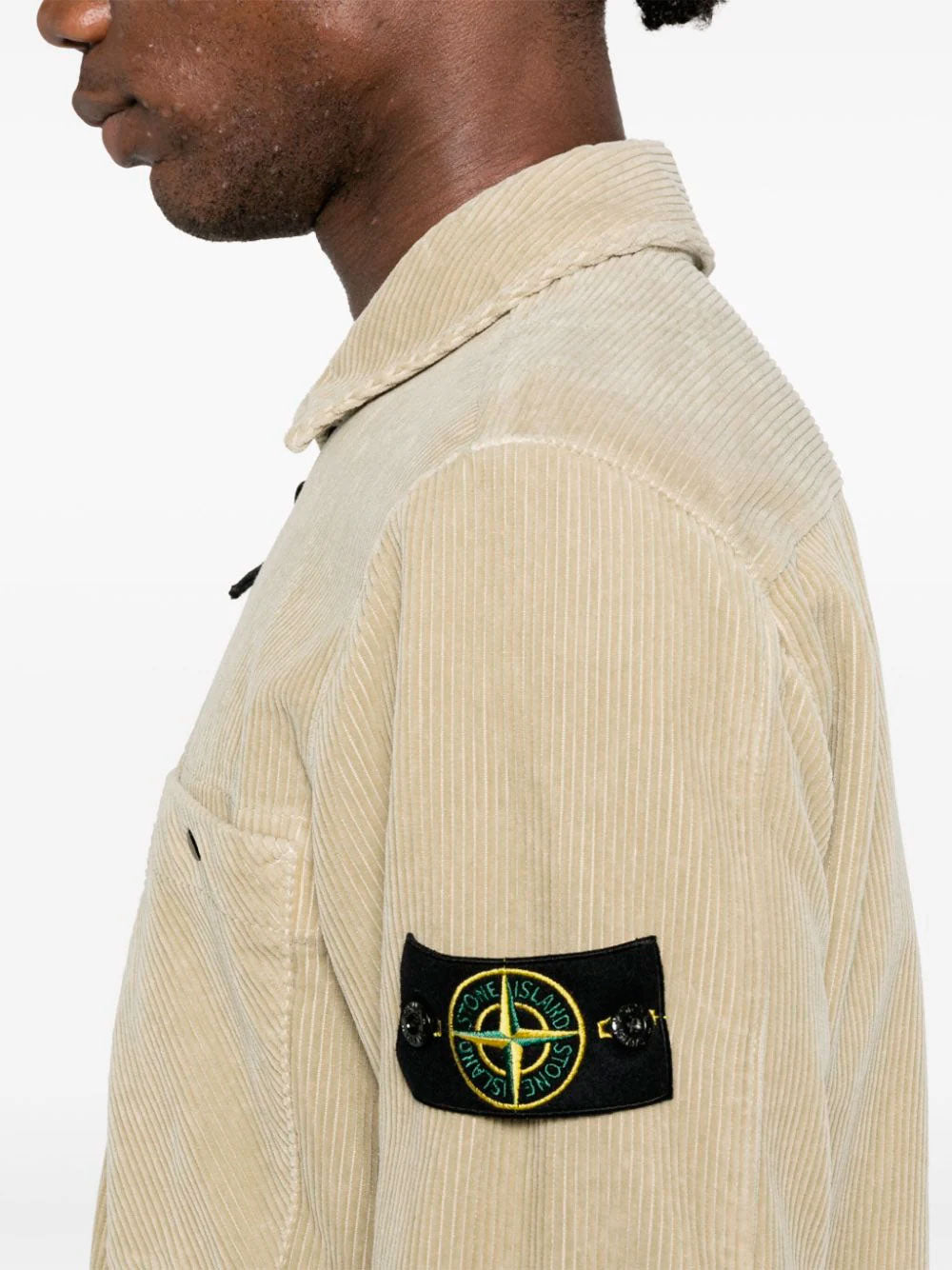 Compass-badge shirt jacket