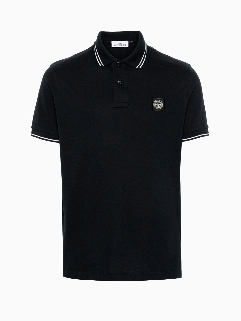 Compass-patch polo shirt