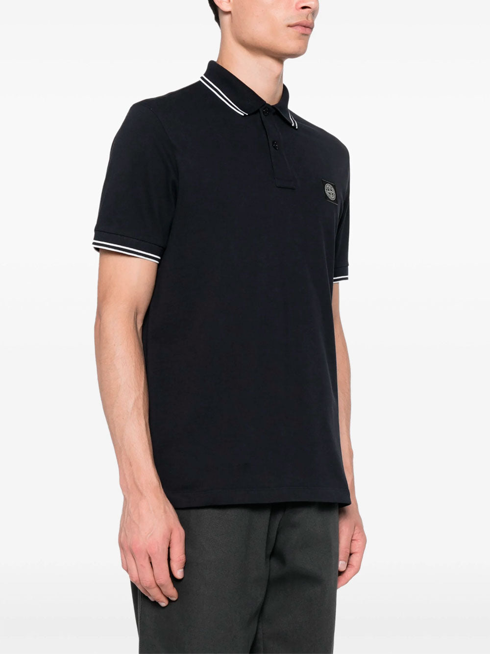 Compass-patch polo shirt