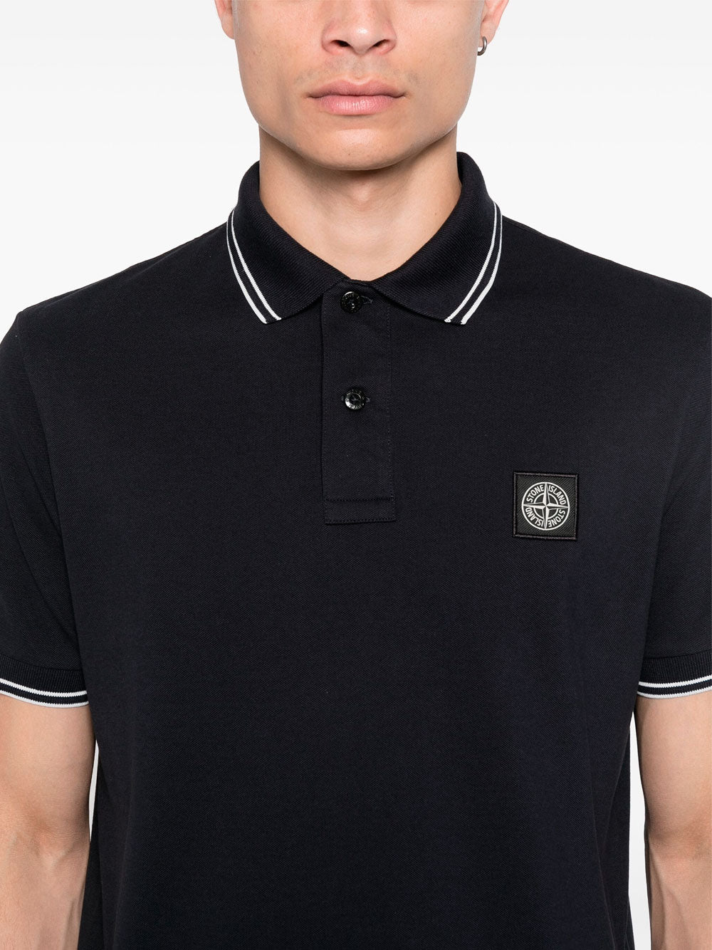 Compass-patch polo shirt