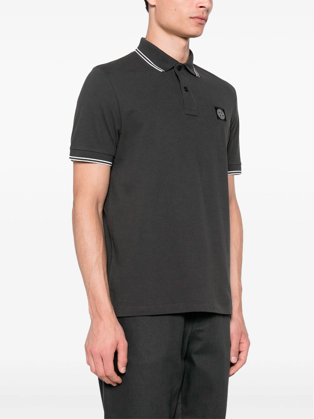 Compass-patch polo shirt