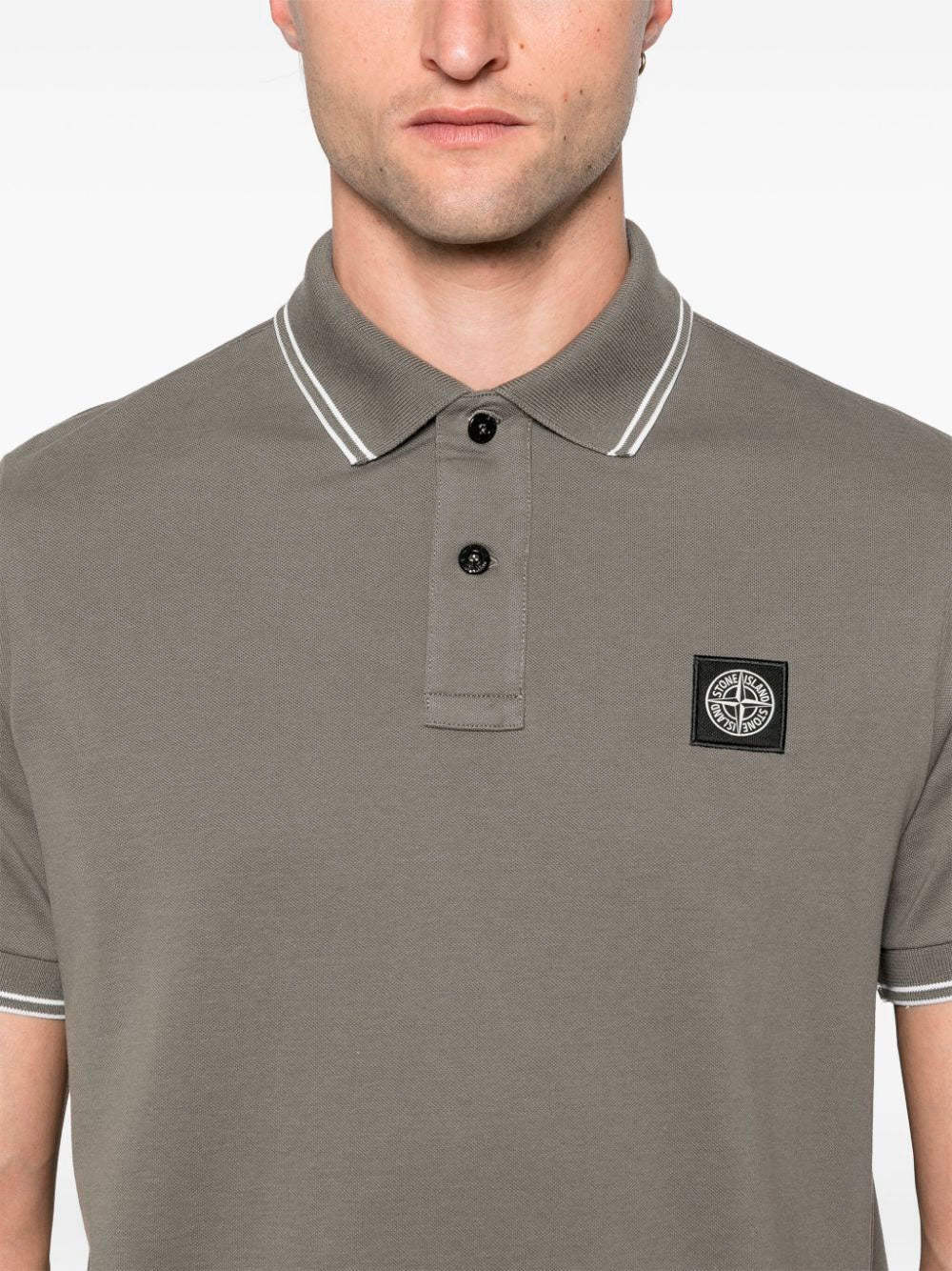 Compass-patch polo shirt