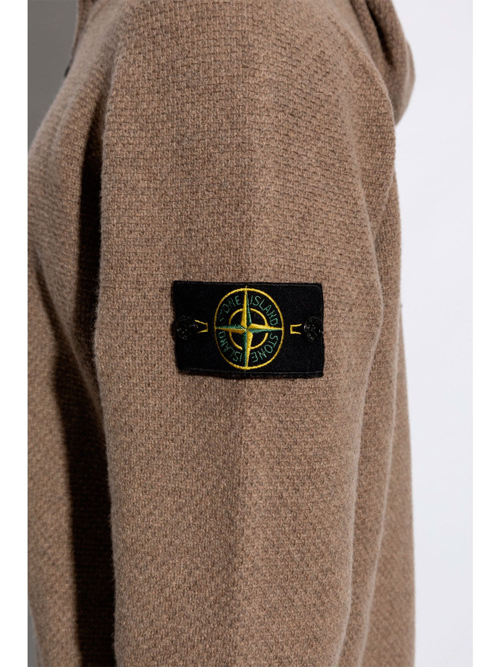 Compass-badge zipped cardigan