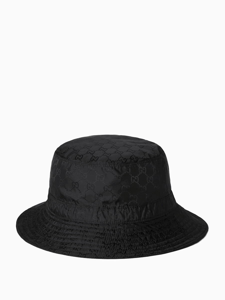 Gucci Black Knit Bucket Hat Gucci Black GG Tessuto Fabric Bucket Hat Size M | Yoogi main image 4