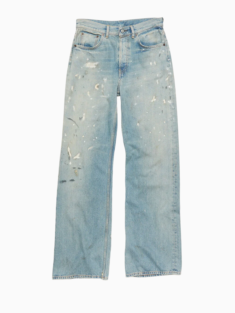 パンツ Acne Studios Paint Jeans ACNE STUDIOS Paint-Splattered Distressed Wide-Leg Jeans