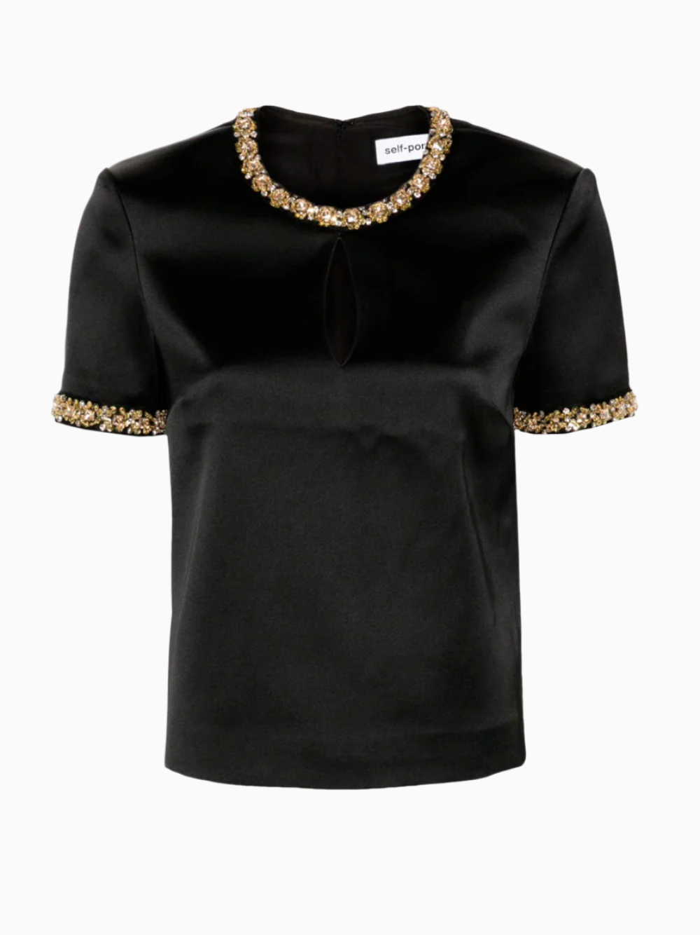 Embellished satin blouse