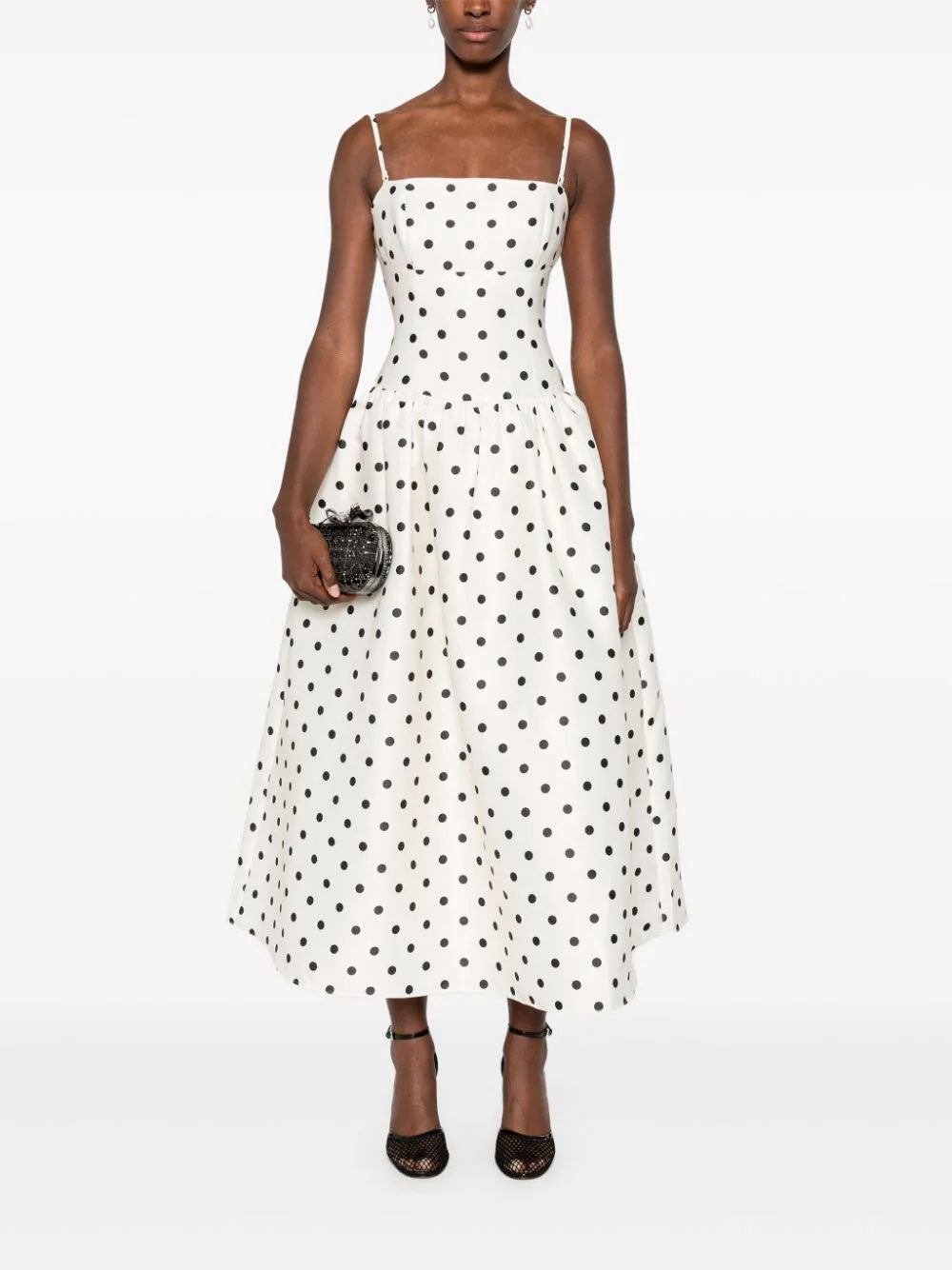 Polka-dot midi dress