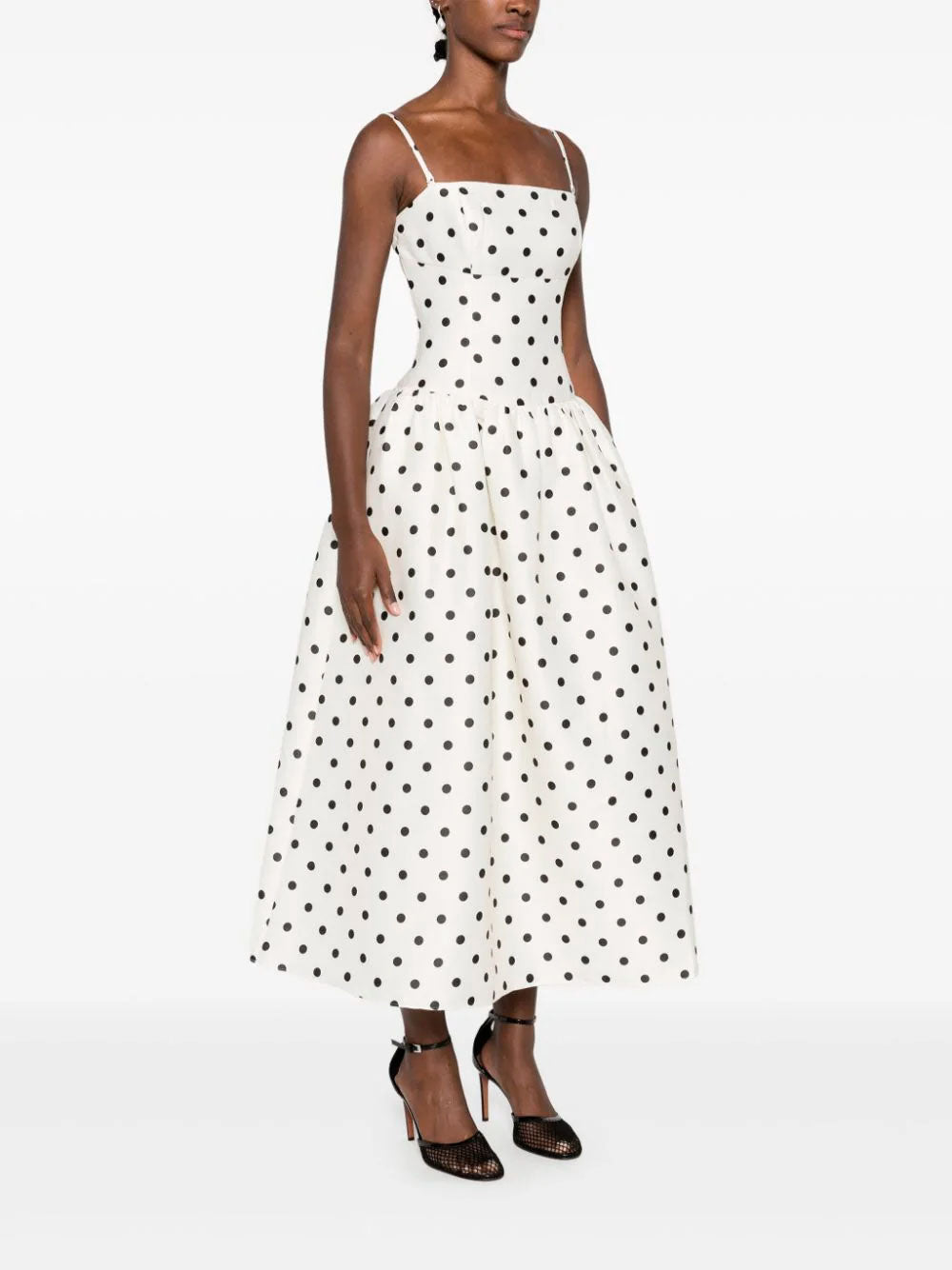 Polka-dot midi dress