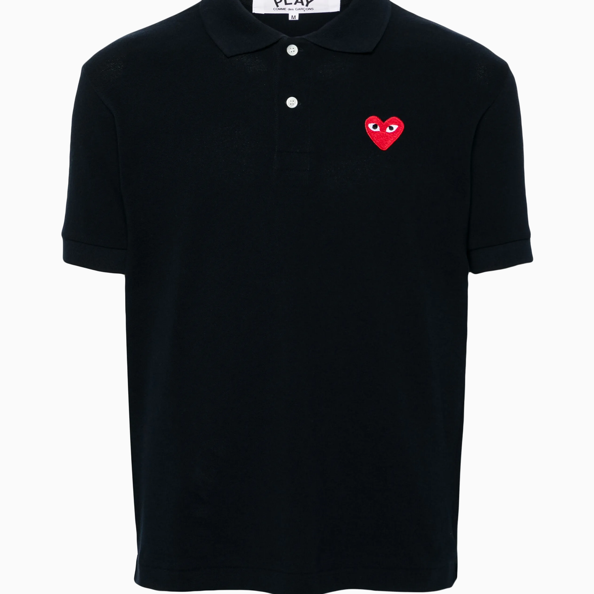 トップス \" Comme des Garcons Shirt \" Polo-Shirt Biały Polo z naszywką w kształcie logo Comme des Garçons