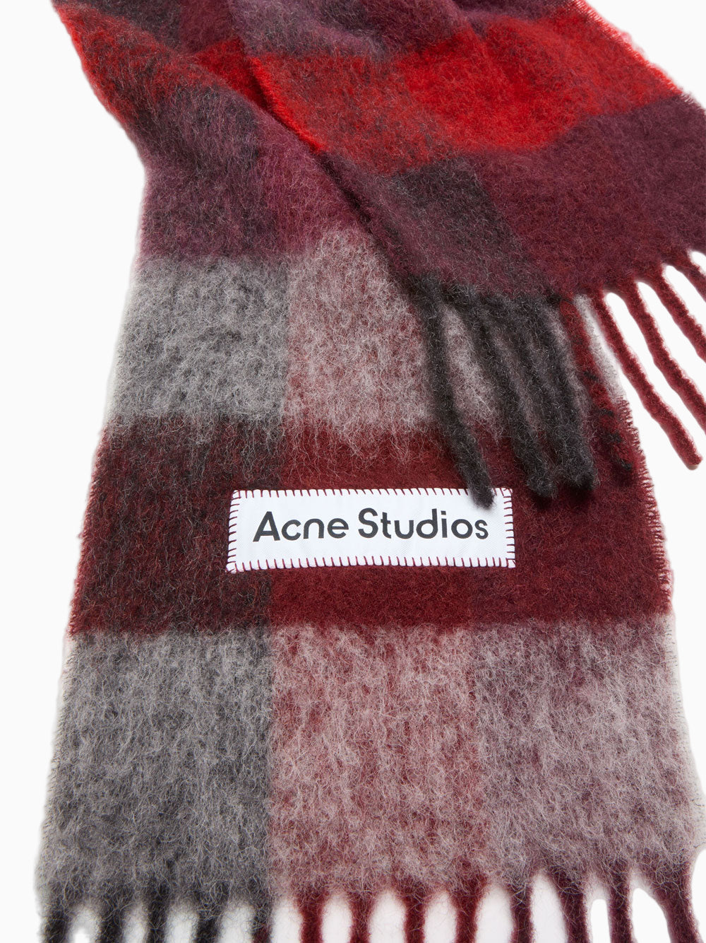 Mohair checked scarf