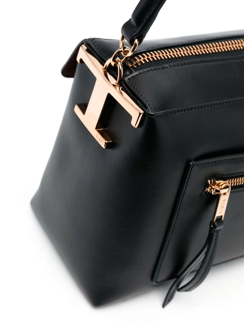 Tod's - T Case Bauletto in Leather Small, Black, - Bags