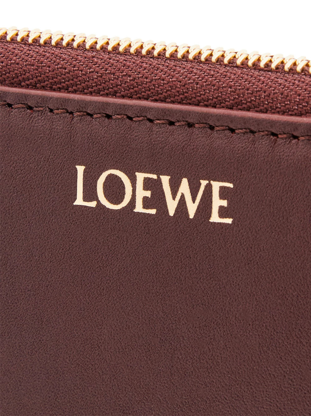 LOEWE Brown popular Leather Zippered Wallet on Chain