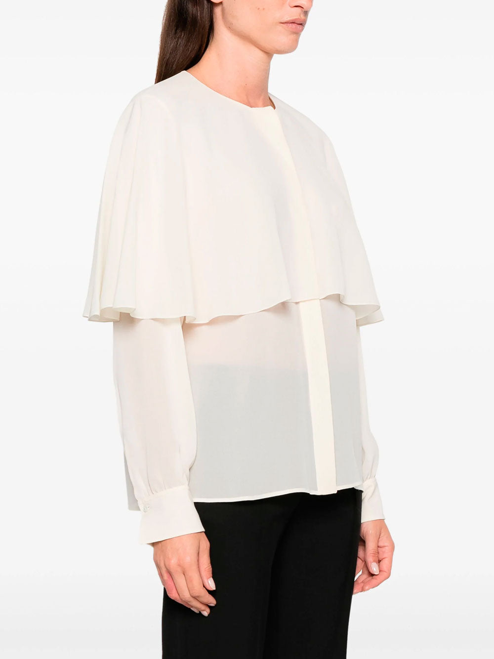 Cape-design silk shirt