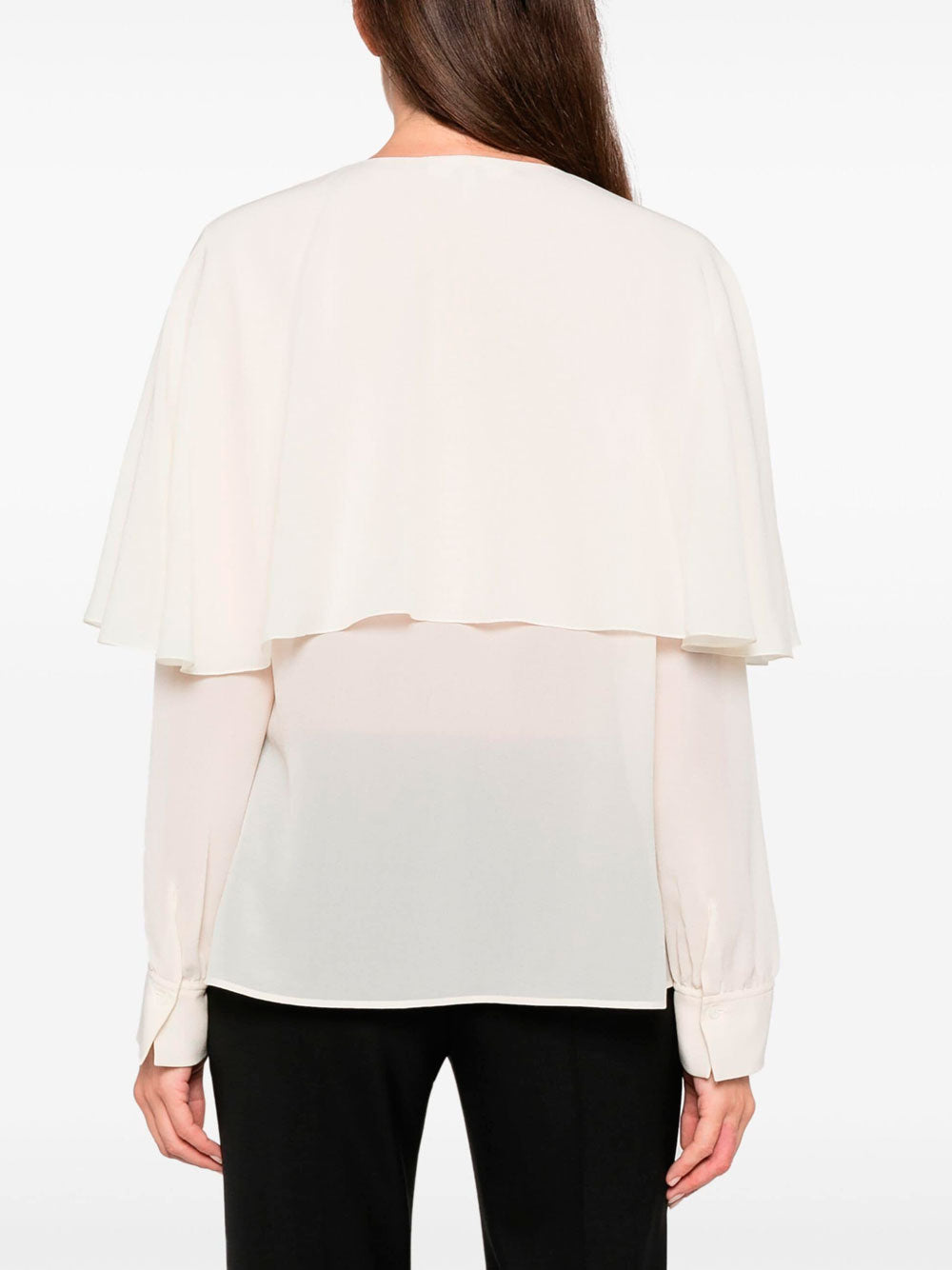 Cape-design silk shirt