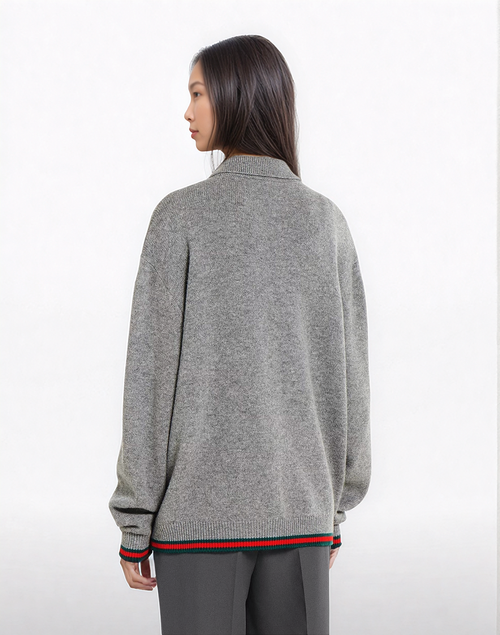 Polo collar cardigan
