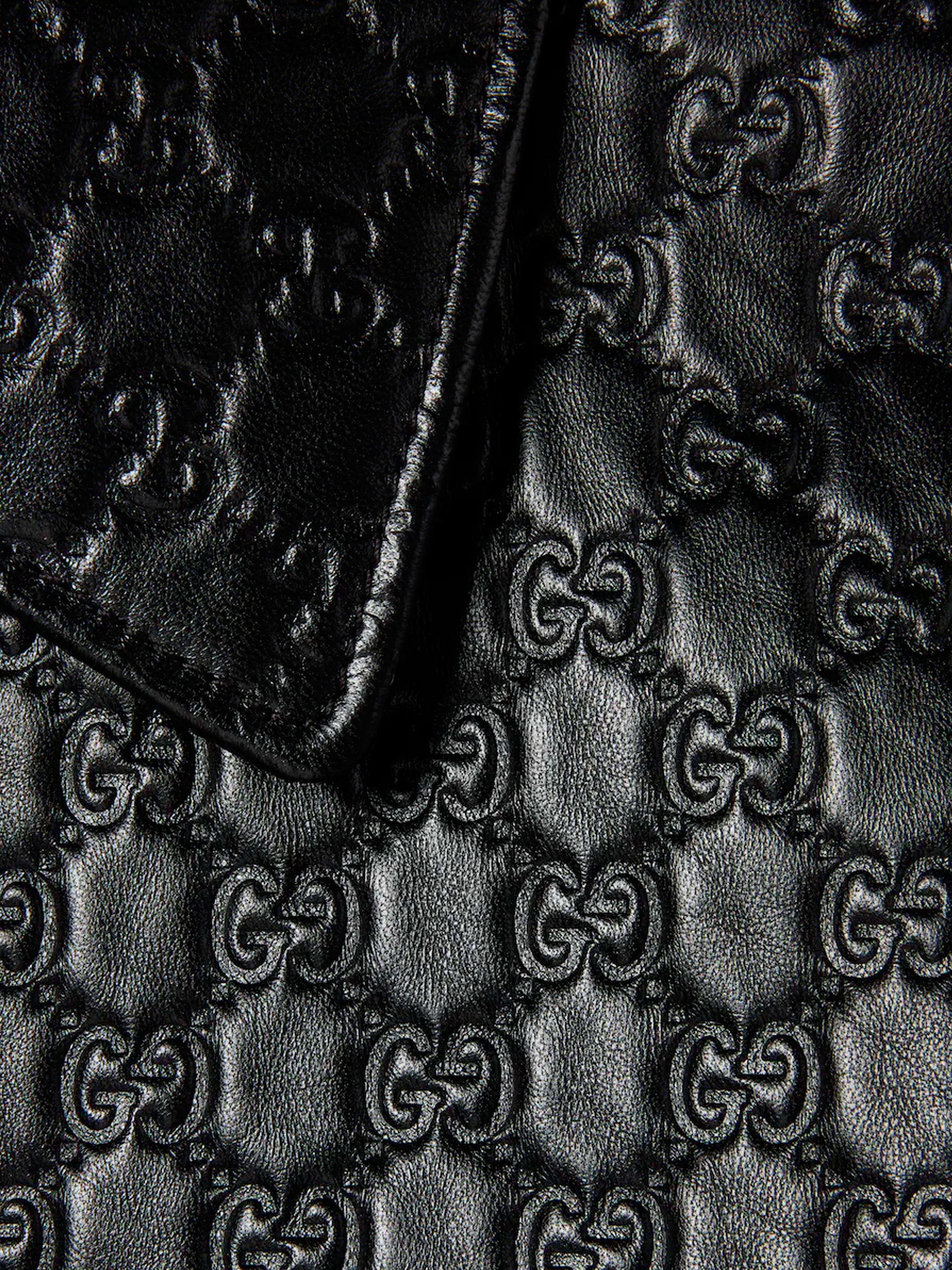 Embossed GG leather jacket