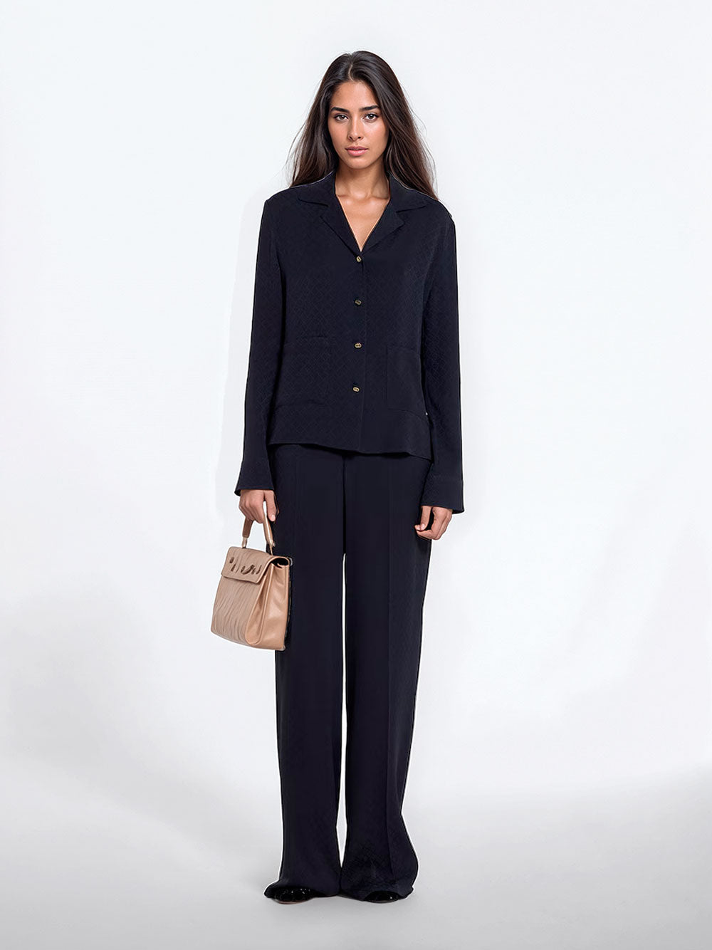 Camisa jacquard de seda