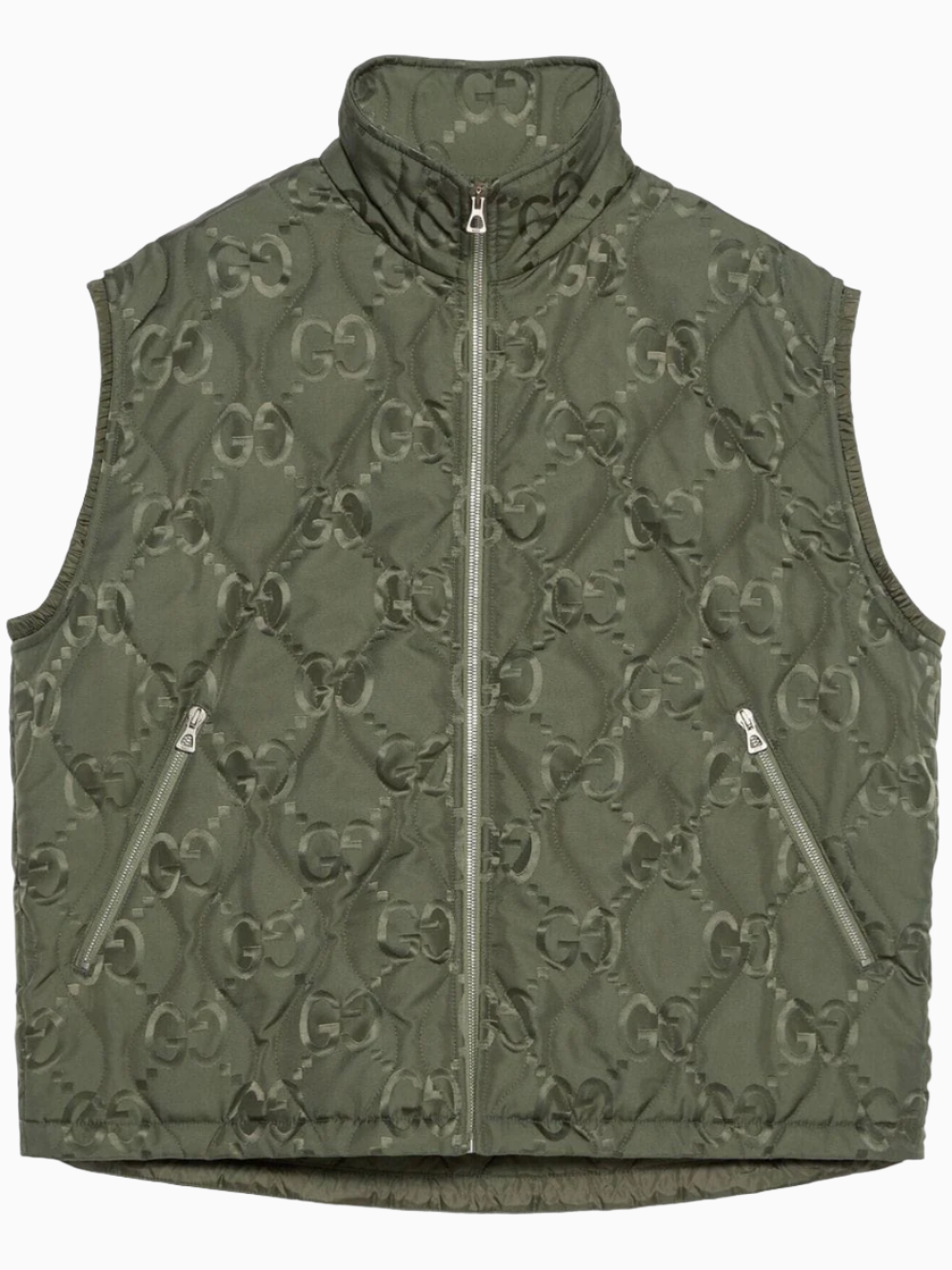 GG-jacquard diamond-quilt gilet