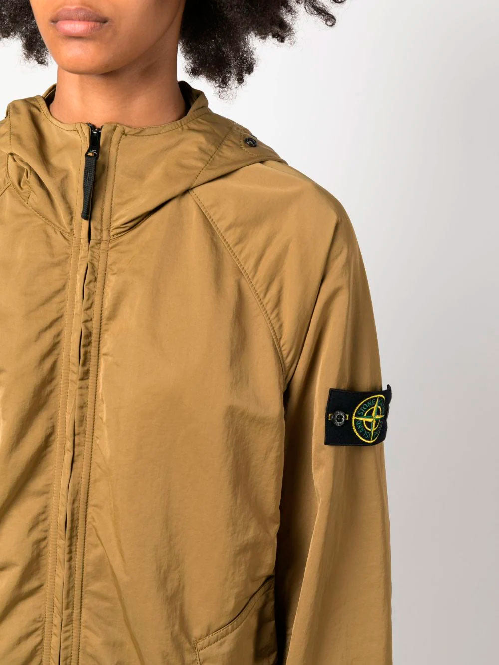Compass-patch hooded parka