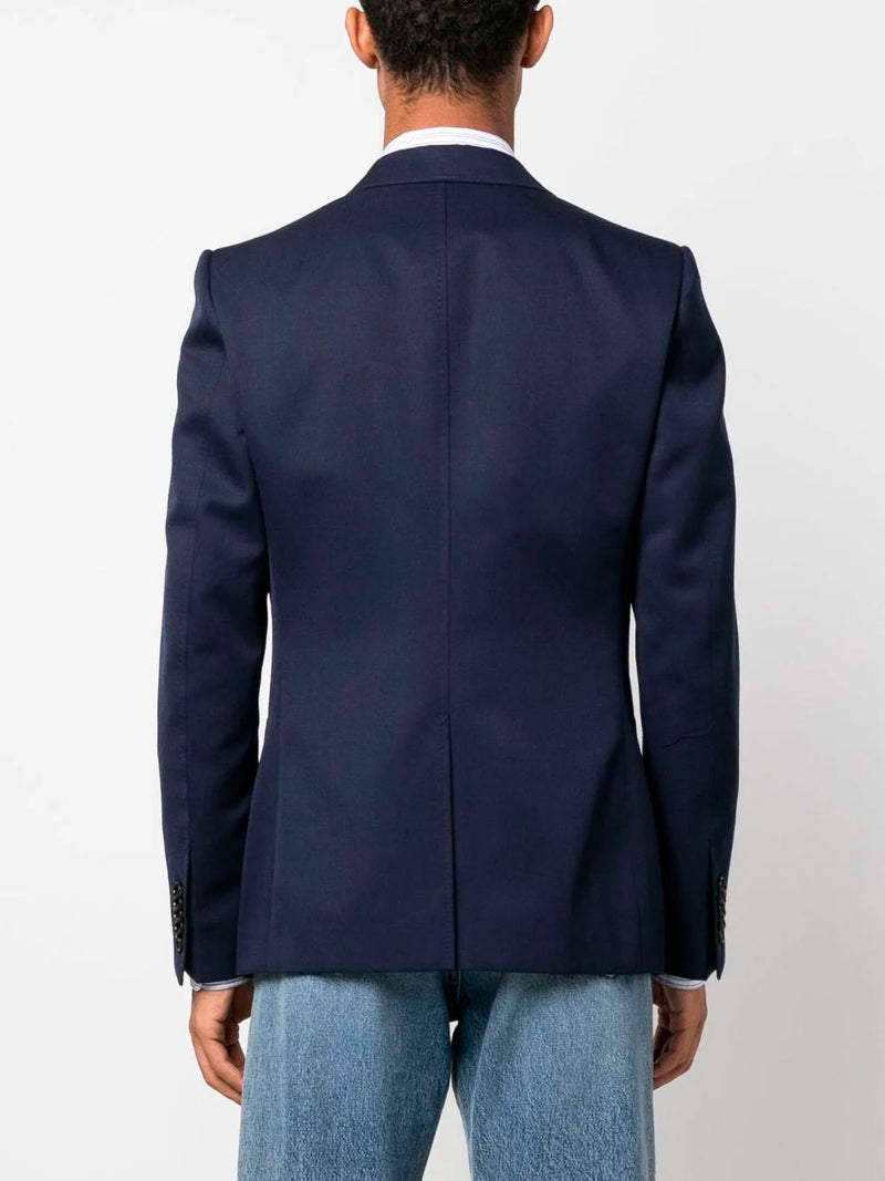 Notched-lapel wool jacket