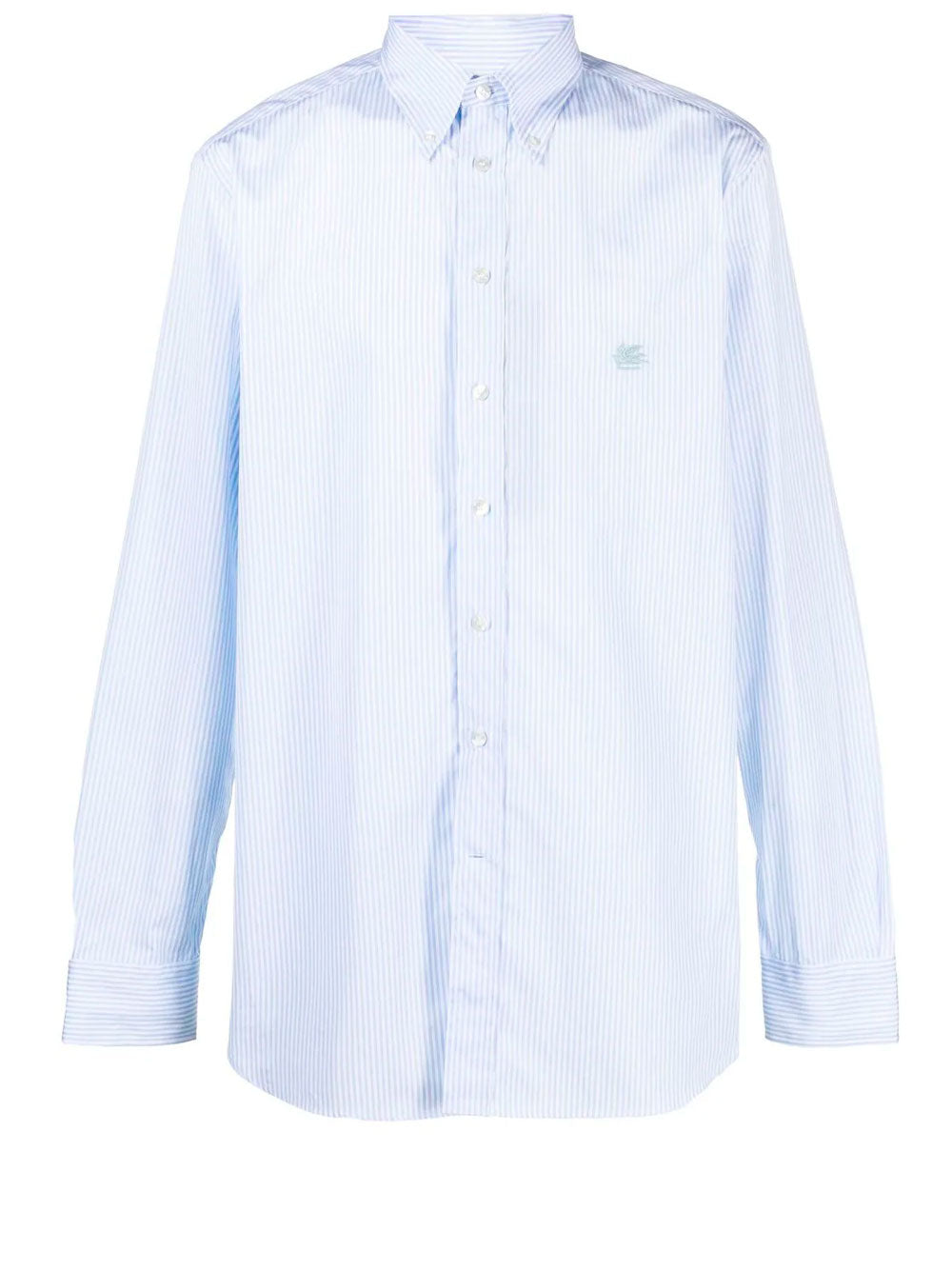 Embroidered-logo striped shirt