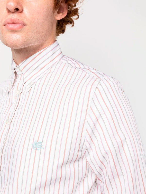 Camisa de rayas con logo bordado