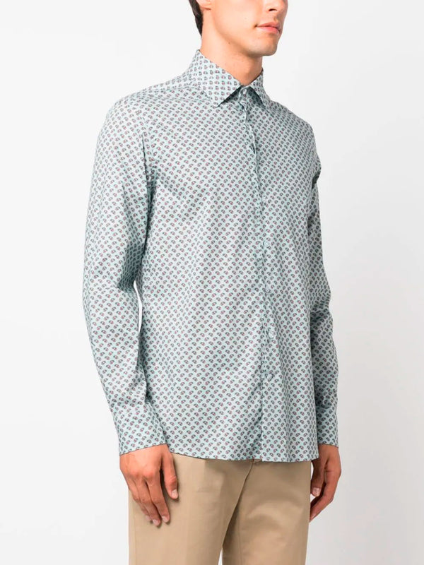 Camisa de algodón con estampado corbatero