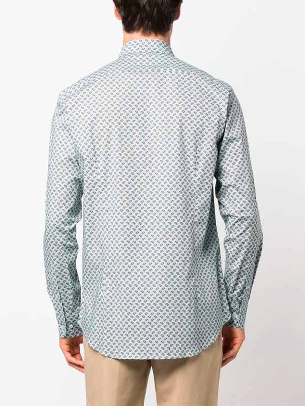 Tie-print cotton shirt