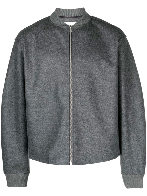 Zip-up wool bomber jacket