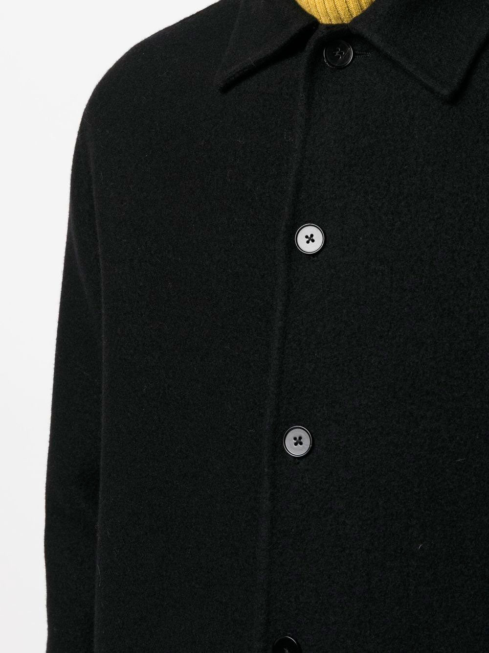 Button-up wool shirt jacket