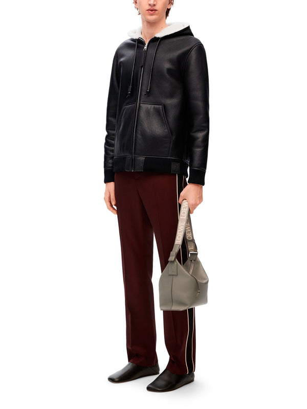 Zip-up bomber in shearling
