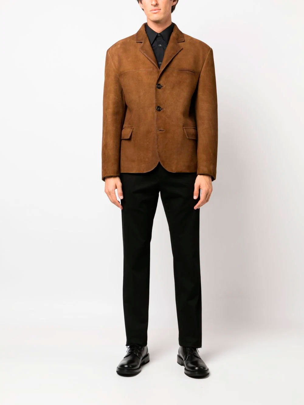 Single breasted suede jacket Prada OTTODISANPIETRO