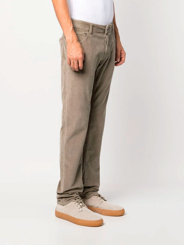 Mid-rise corduroy trousers