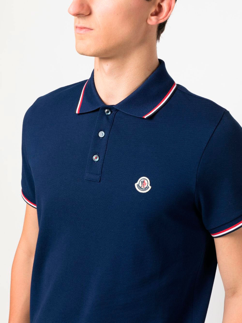 Moncler pique polo clearance