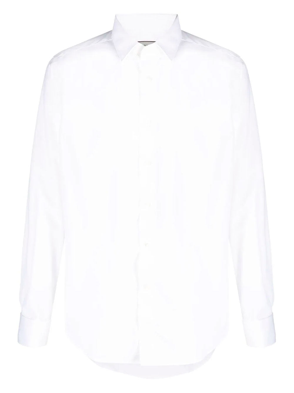 Pointed-collar cotton shirt