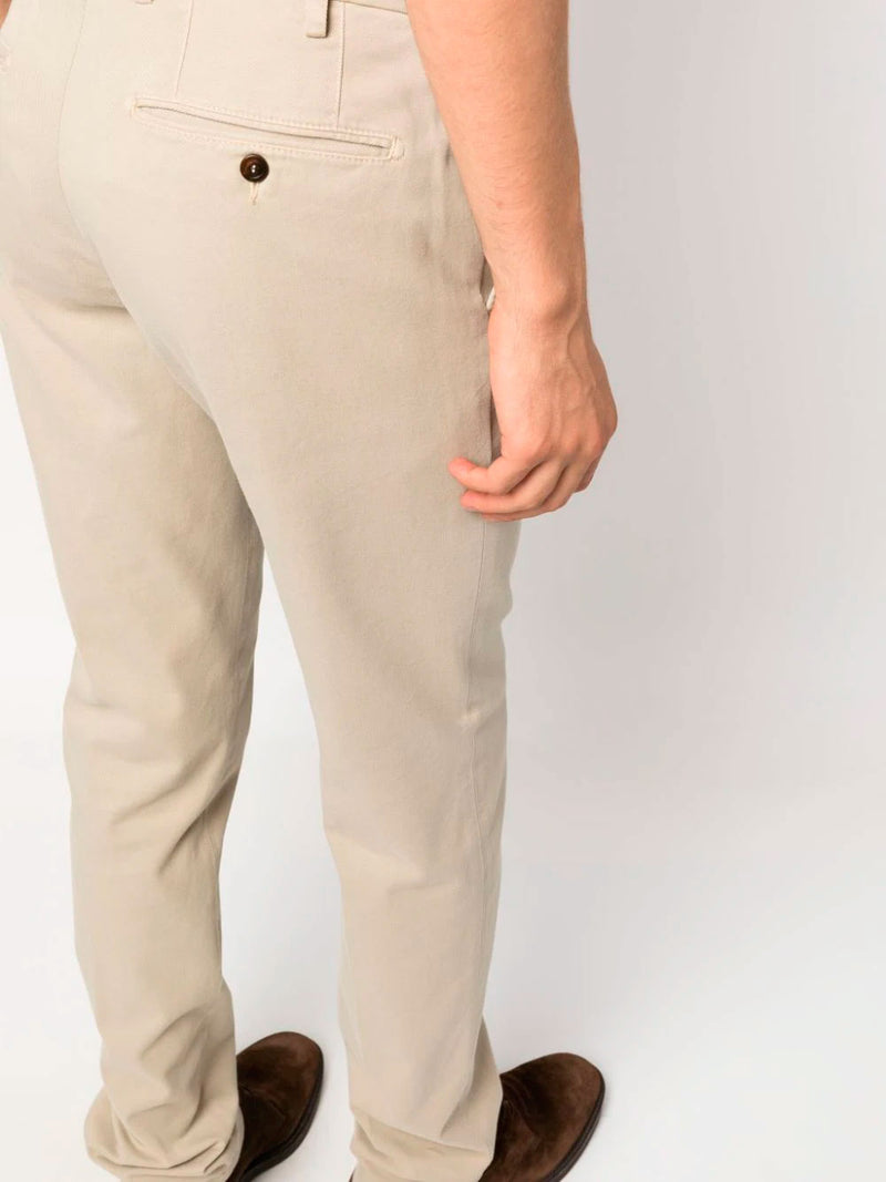 Straight-leg cotton chino trousers