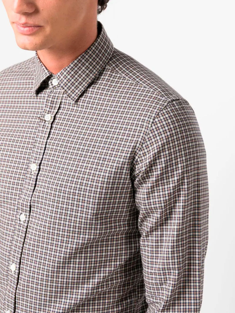 Plaid-check button-up shirt