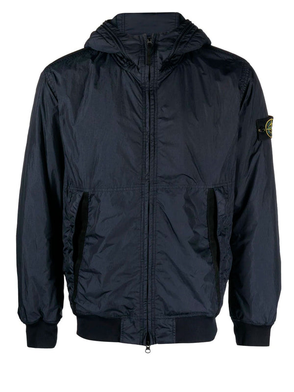 Compass-patch zip-up jacket