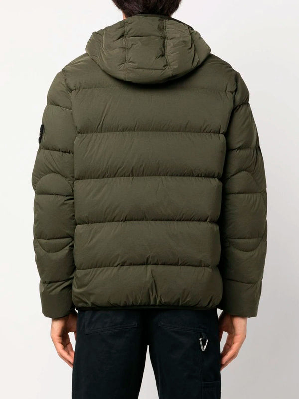 Compass-patch padded down jacket