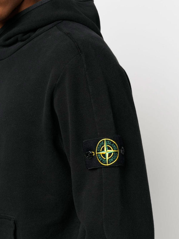 Compass-appliqué cotton hoodie