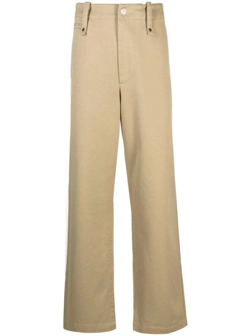 Wide-leg cotton trousers