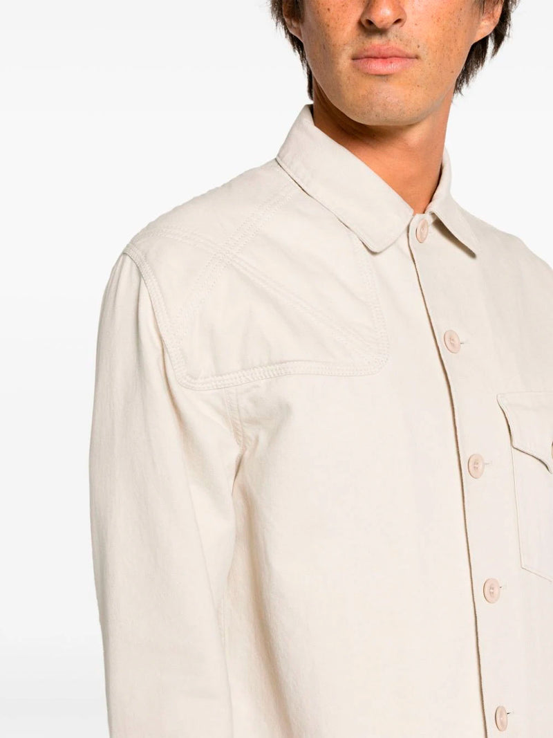 Pannelled cotton overshirt