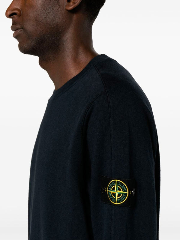Compass-badge cotton sweatshirt