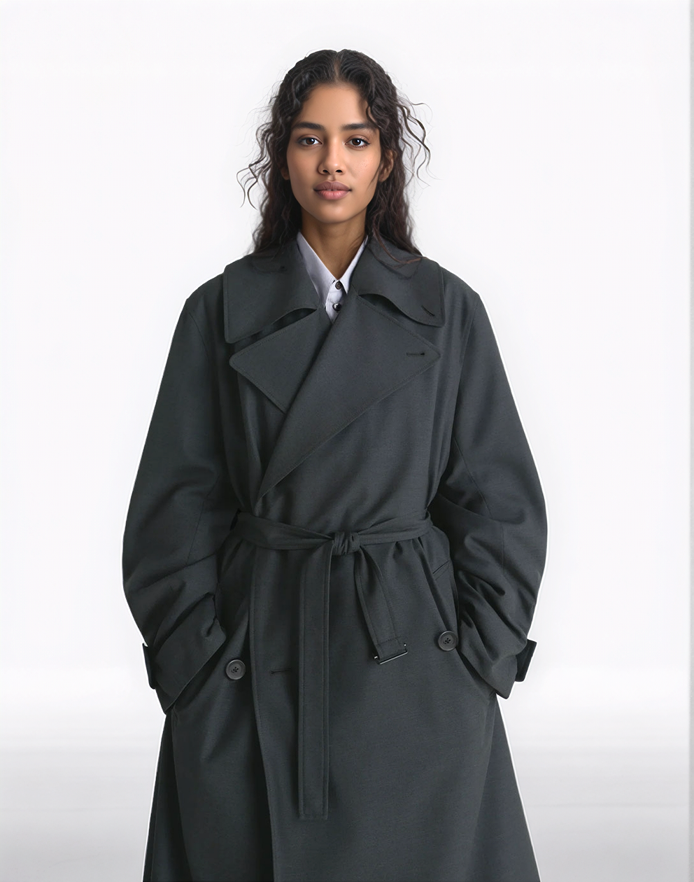 Trench de lana tropical