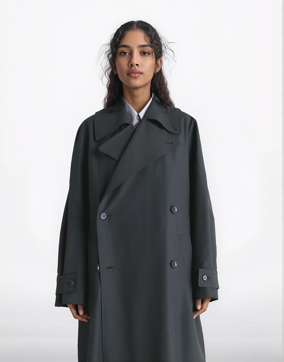 Trench de lana tropical