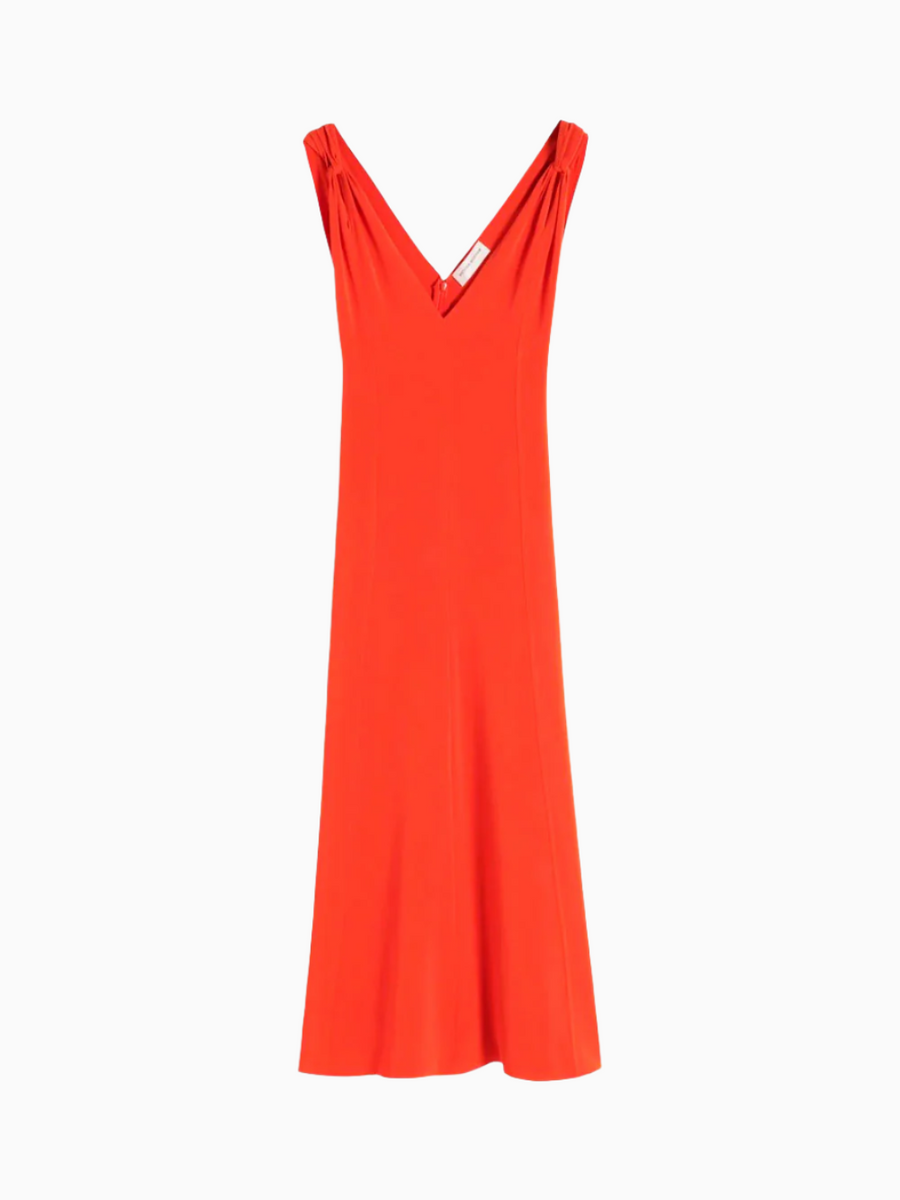 Twist-shoulder fit-and-flare dress | Victoria Beckham
