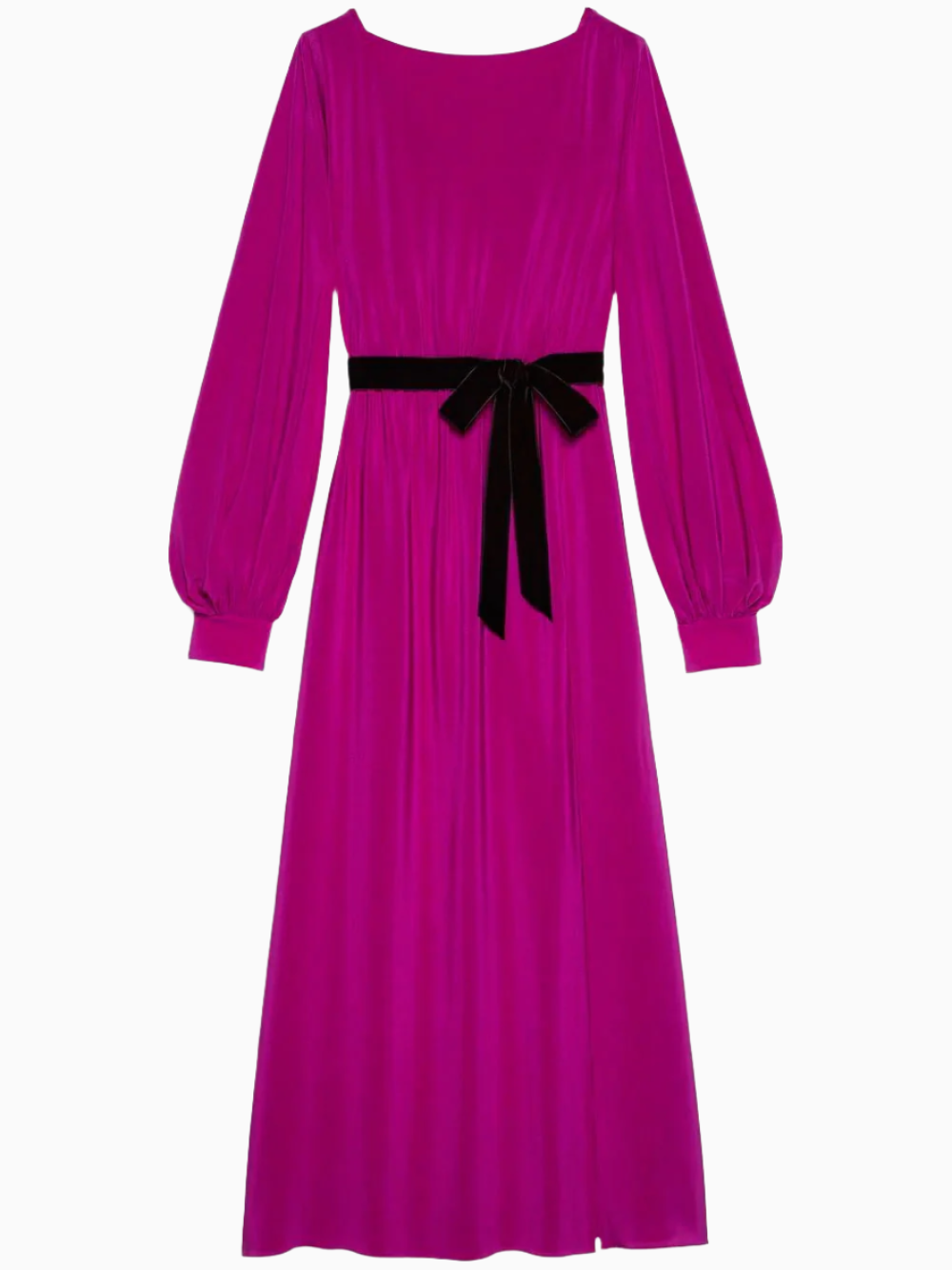 Balloon-sleeve maxi dress