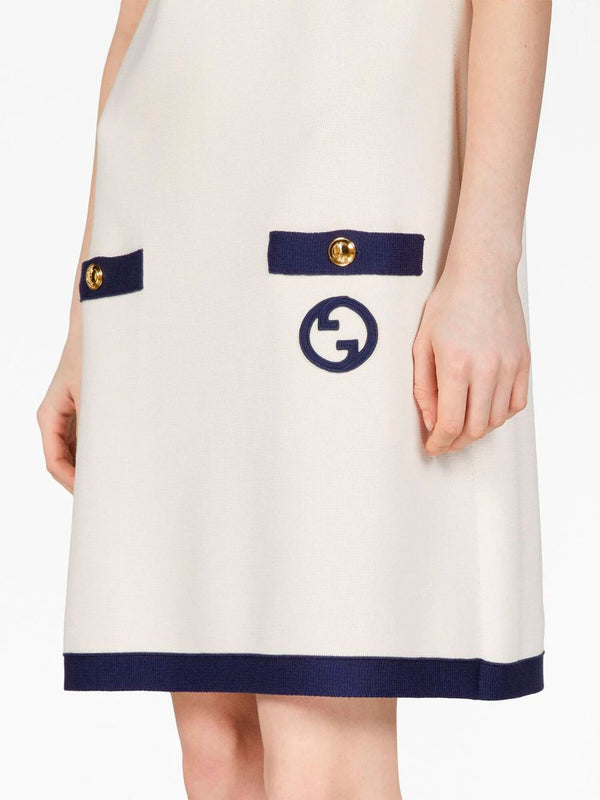 Embroidered logo short-sleeve dress