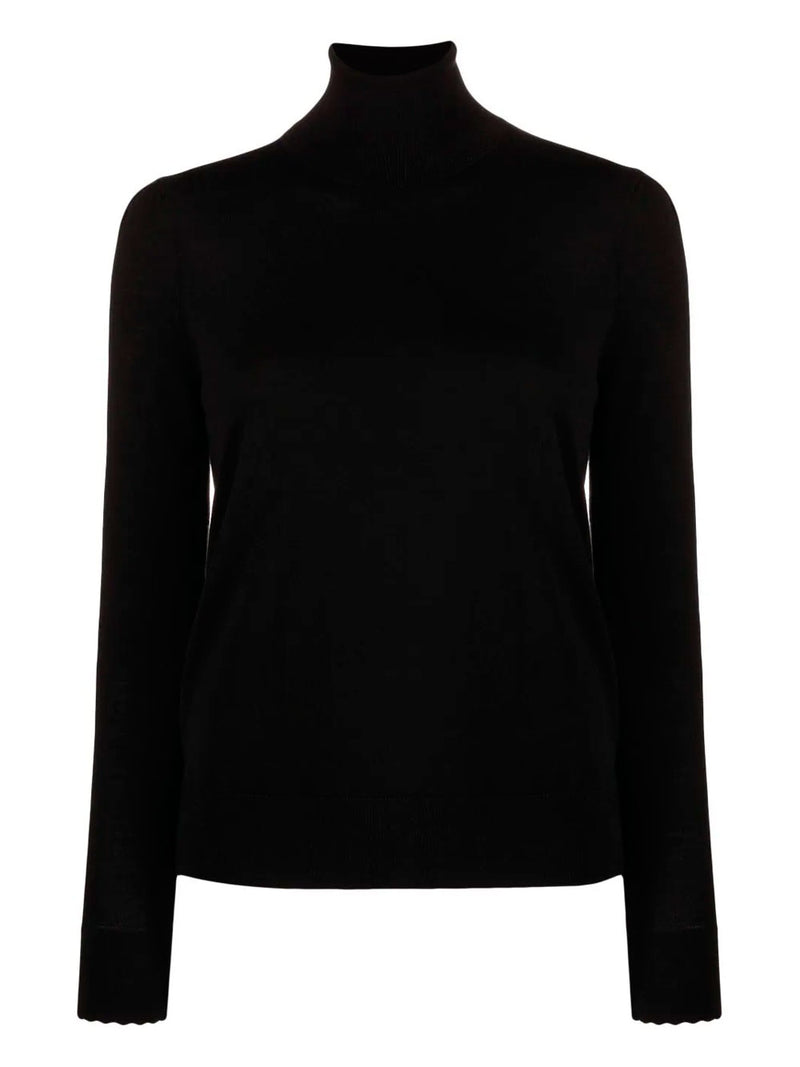 Roll-neck wool top