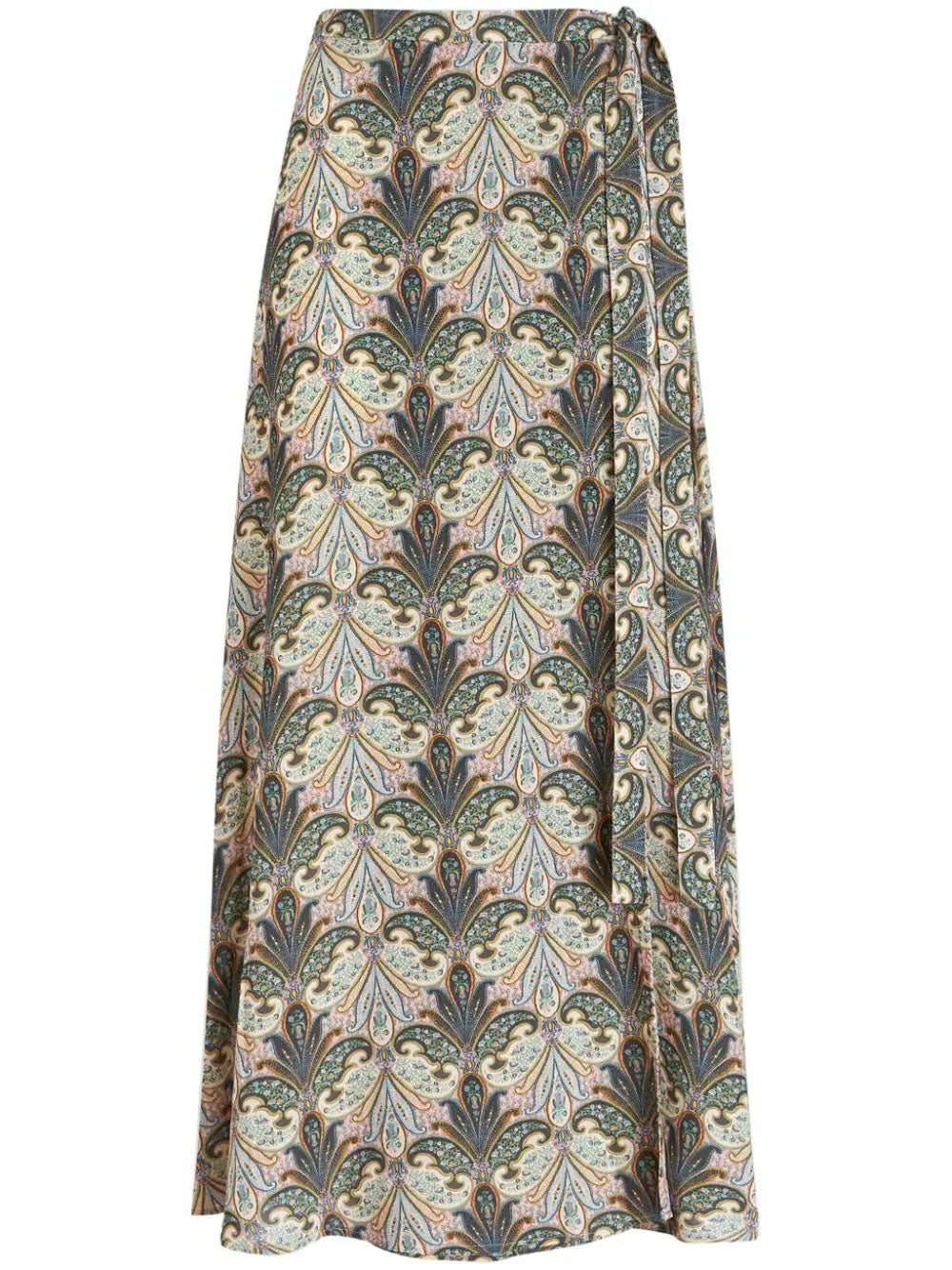 Paisley-print long skirt